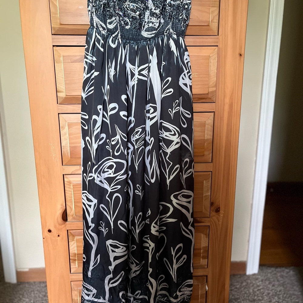 Lapis Navy and White Maxi dress